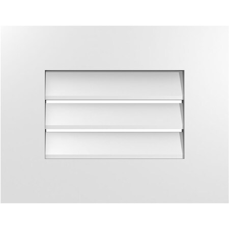 Ekena Millwork Vertical Surface Mount PVC Gable Vent: Functional, w/ 3-1/2"W x 1"P Standard Frame, 18"W x 14"H GVPVE18X1401SF